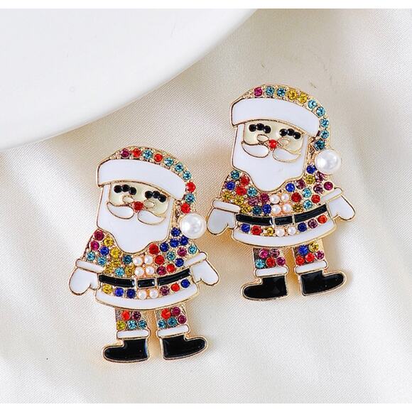Santa Claus Earrings Christmas - Picture 2 of 2